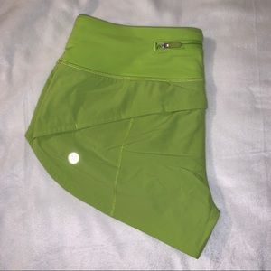 Lululemon Lucid Lime Speed Shorts. Size 4.